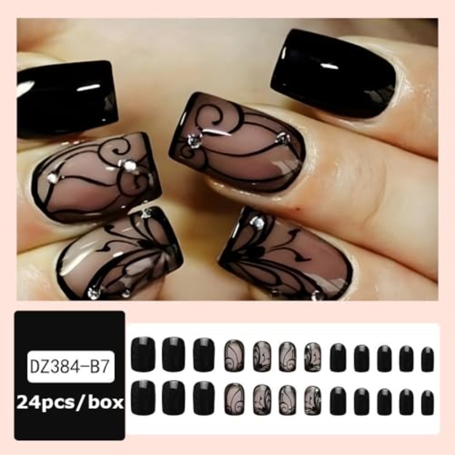 Короткие квадратные накладные  – обзор и цена Full Cover Adhesive